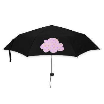 Cloud Dots Dots Chambre d’enfant Météo Rose Fille - Parapluie standard - noir - Devant