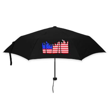USA Flagge Palmen Sterne und Streifen Amerika Cool - Regenschirm (klein) - Schwarz - Vorne