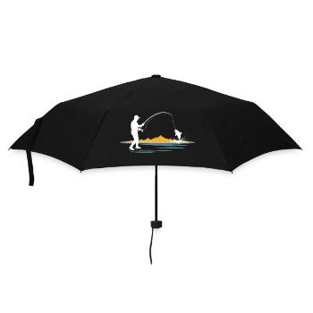 Angler-Herzschlag - Herzlinie - Regenschirm (klein) - Schwarz - Vorne