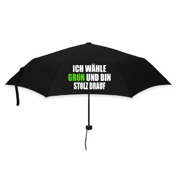I vote green and I'm proud of it - Umbrella (small) - black - Front