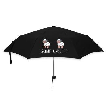 Schaf Unschaf lustiges cooles Geschenk - Regenschirm (klein) - Schwarz - Vorne