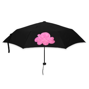 rosa Wolke Flausch Pelz Himmel kuschelig pink - Regenschirm (klein) - Schwarz - Vorne