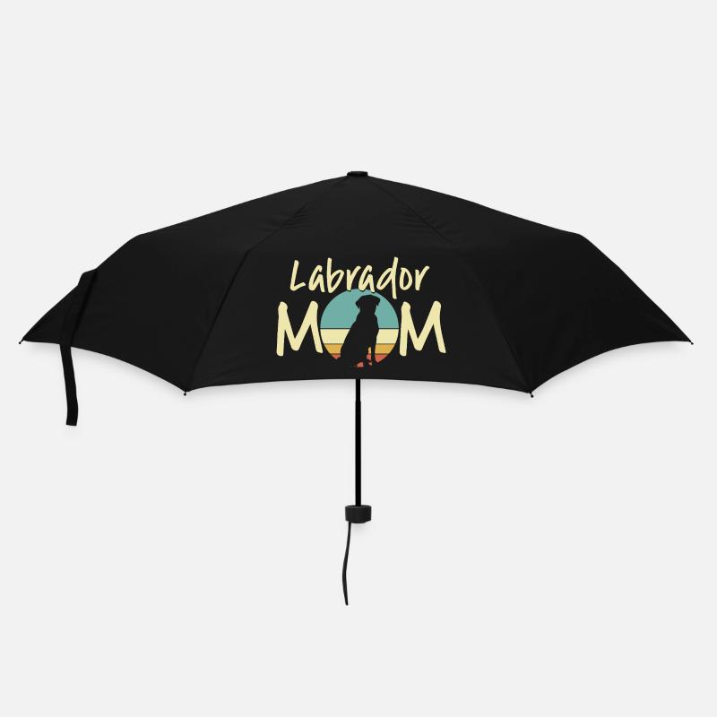 Labrador Mama Retro Sonnenuntergang Design - Regenschirm (klein) - Schwarz