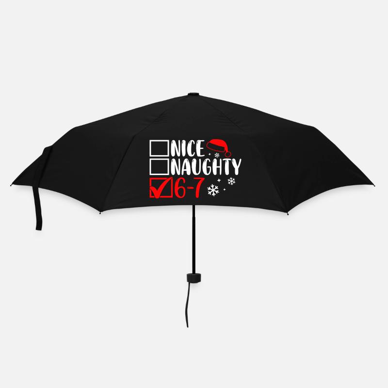 Funny Christmas Nice Naughty 67 - Regenschirm (klein) - Schwarz