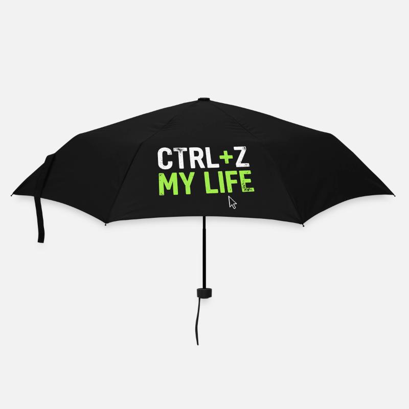 Designer Fun Shirt, CTRL + Z My Life - Parapluie standard - noir