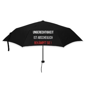 Gegen Ungerechtigkeit: Steht auf! - Regenschirm (klein) - Schwarz - Vorne