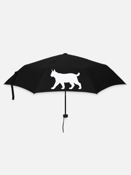 Luchs Silhouette Weiß - Regenschirm (klein) - Schwarz