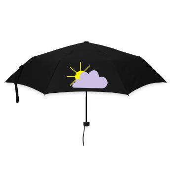 Le soleil pointe le bout de son nez derrière les nuages - Parapluie standard - noir - Devant