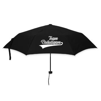 TEAM BRÄUTIGAM HOCHZEIT - Regenschirm (klein) - Schwarz - Vorne