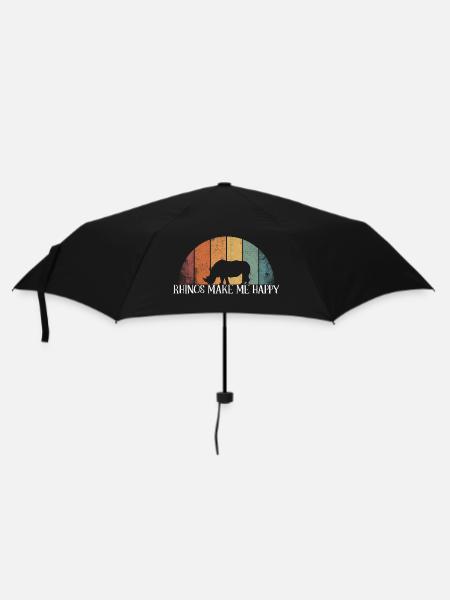Nashörner Machen Mich Glücklich - Regenschirm (klein) - Schwarz