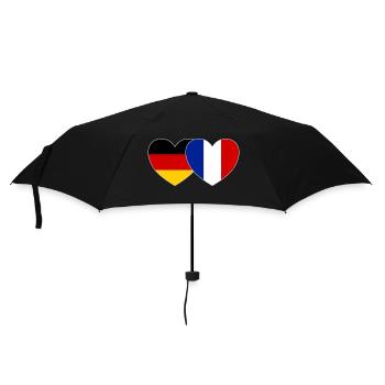 Germany France Flag Heart - Umbrella (small) - black - Front