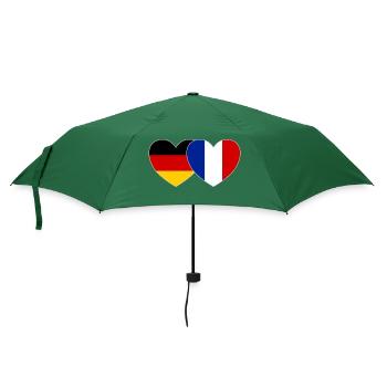 Germany France Flag Heart - Umbrella (small) - bottlegreen - Front