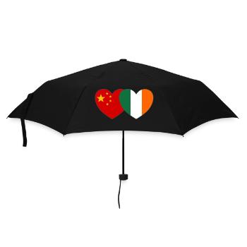 China Irland Flagge Herz - Regenschirm (klein) - Schwarz - Vorne