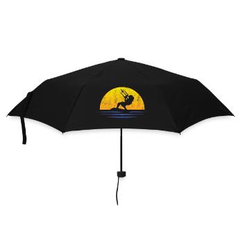 Kitesurfer Windsurfer Surfen Geschenk Windsurfing - Regenschirm (klein) - Schwarz - Vorne