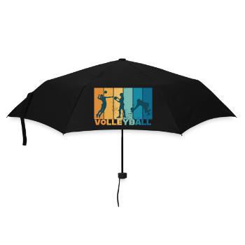 Volleyball Volleyballspielerin Vintage Geschenk - Regenschirm (klein) - Schwarz - Vorne
