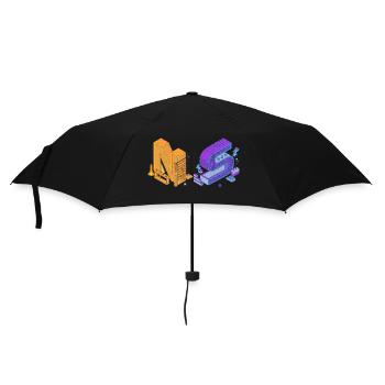NaruSasu steampunk letters in purple and orange - Umbrella (small) - black - Front
