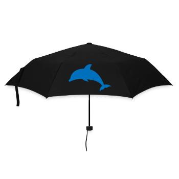 Delfin - Regenschirm (klein) - Schwarz - Vorne