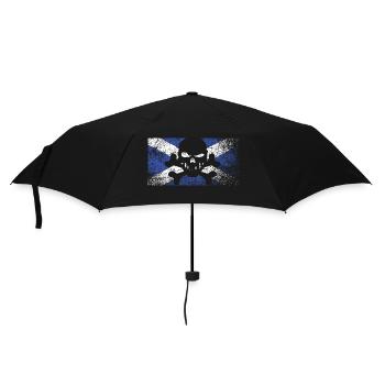 Vintage Schottland Totenkopf Flagge - Regenschirm (klein) - Schwarz - Vorne