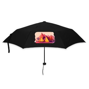 Camping Camping Motorhome Gift Caravan Camp - Umbrella (small) - black - Front