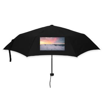 Farbenfroher Sonnenuntergang auf dem Parnass in Griechenland - Regenschirm (klein) - Schwarz - Vorne