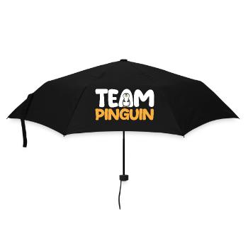 Tiermotiv Team Pinguin - Regenschirm (klein) - Schwarz - Vorne