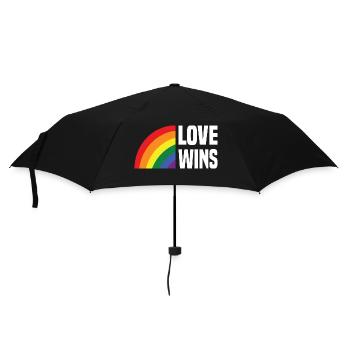 Love Wins Regenbogen - Regenschirm (klein) - Schwarz - Vorne