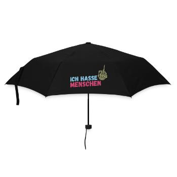 Ich Hasse Menschen - Regenschirm (klein) - Schwarz - Vorne