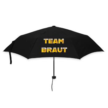 Team Braut mit Schriftzug Bier - Regenschirm (klein) - Schwarz - Vorne