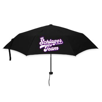 Schlager Team | Farben änderbar - Regenschirm (klein) - Schwarz - Vorne