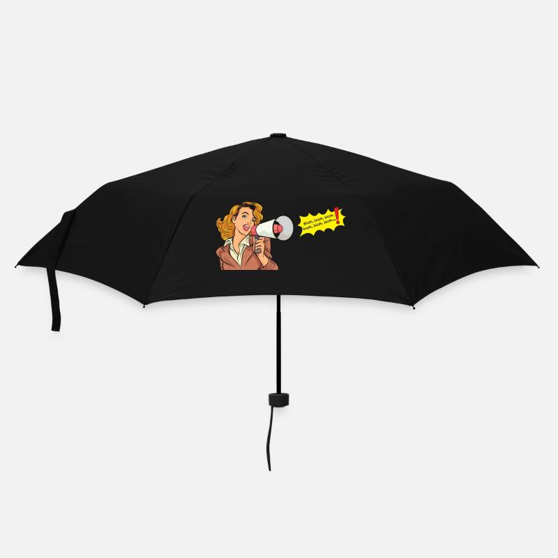 Blonde Frau mit Megaphon ruft blah, blah - Regenschirm (klein) - Schwarz