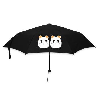 Cute Humor Little Hamster - Umbrella (small) - black - Front