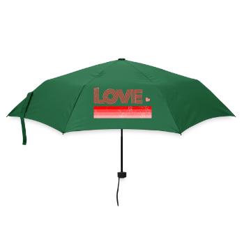 Amour coeur rouge - Parapluie standard - vert bouteille - Devant