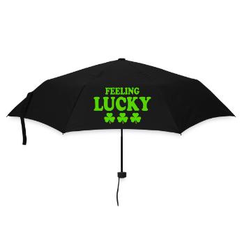 feeling lucky - Regenschirm (klein) - Schwarz - Vorne