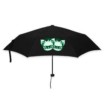 2 DJ Katzen Team Freunde Tiere Haustier Kätzchen - Regenschirm (klein) - Schwarz - Vorne