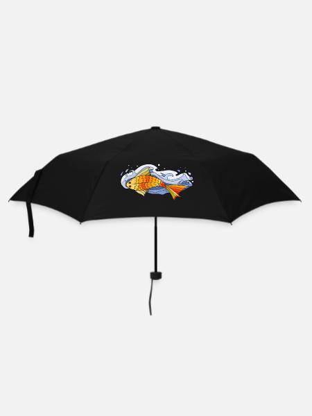 Fisch - Regenschirm (klein) - Schwarz
