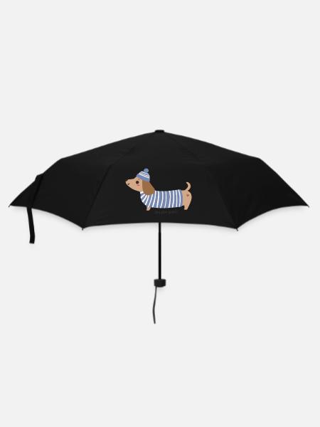 Oh my dog! - Blue stripes - Umbrella (small) - black