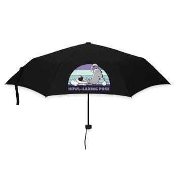 Wolf Yoga Howl-Laxing Pose - Umbrella (small) - black - Front