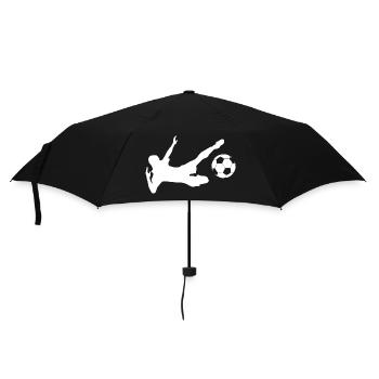 Minimalistische Silhouette Fußballspieler - Regenschirm (klein) - Schwarz - Vorne