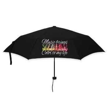 Piano - Music brings color into my life - Umbrella (small) - black - Front