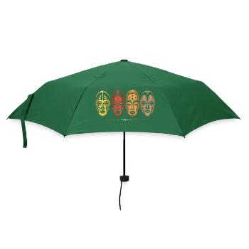 Masque africain - Parapluie standard - vert bouteille - Devant