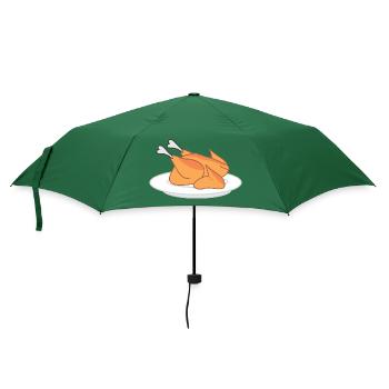 Whole chicken on a plate – for chicken lovers - Umbrella (small) - bottlegreen - Front