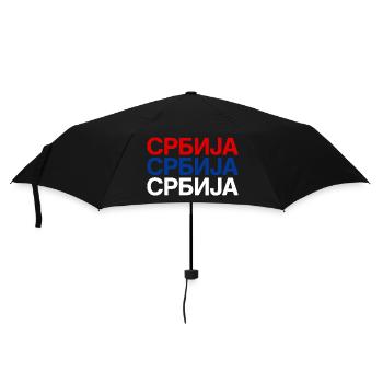 Serbia Flag Serbien - Regenschirm (klein) - Schwarz - Vorne