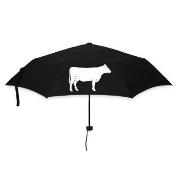 Kuh Rind Bauernhof Landwirt Vektor - Regenschirm (klein) - Schwarz - Vorne