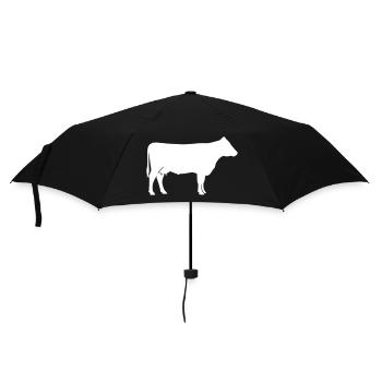 Cow Silhouette Farm Clean Vector - Umbrella (small) - black - Front