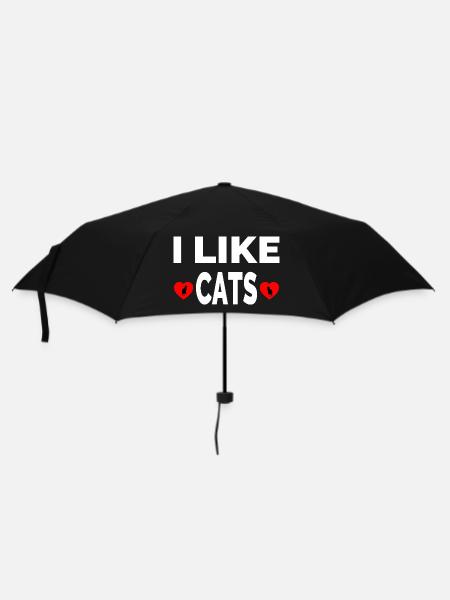 Katzen - Regenschirm (klein) - Schwarz