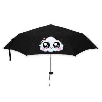 Cloud Eyes Kawaii – Sanfte, verträumte Augen - Regenschirm (klein) - Schwarz - Vorne