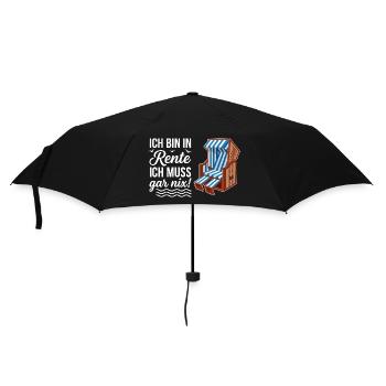 Ich bin in Rente ich muss gar nix mit Strandkorb  - Regenschirm (klein) - Schwarz - Vorne