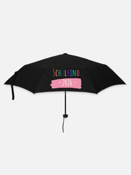 Schulkind 2026 - Regenschirm (klein) - Schwarz