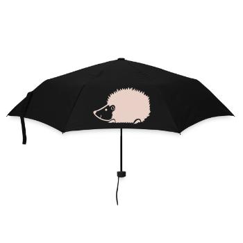 Kuscheliger Igel Silhouette - Regenschirm (klein) - Schwarz - Vorne