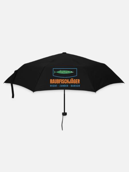 Raubfischjäger – Hecht Zander Barsch - Regenschirm (klein) - Schwarz
